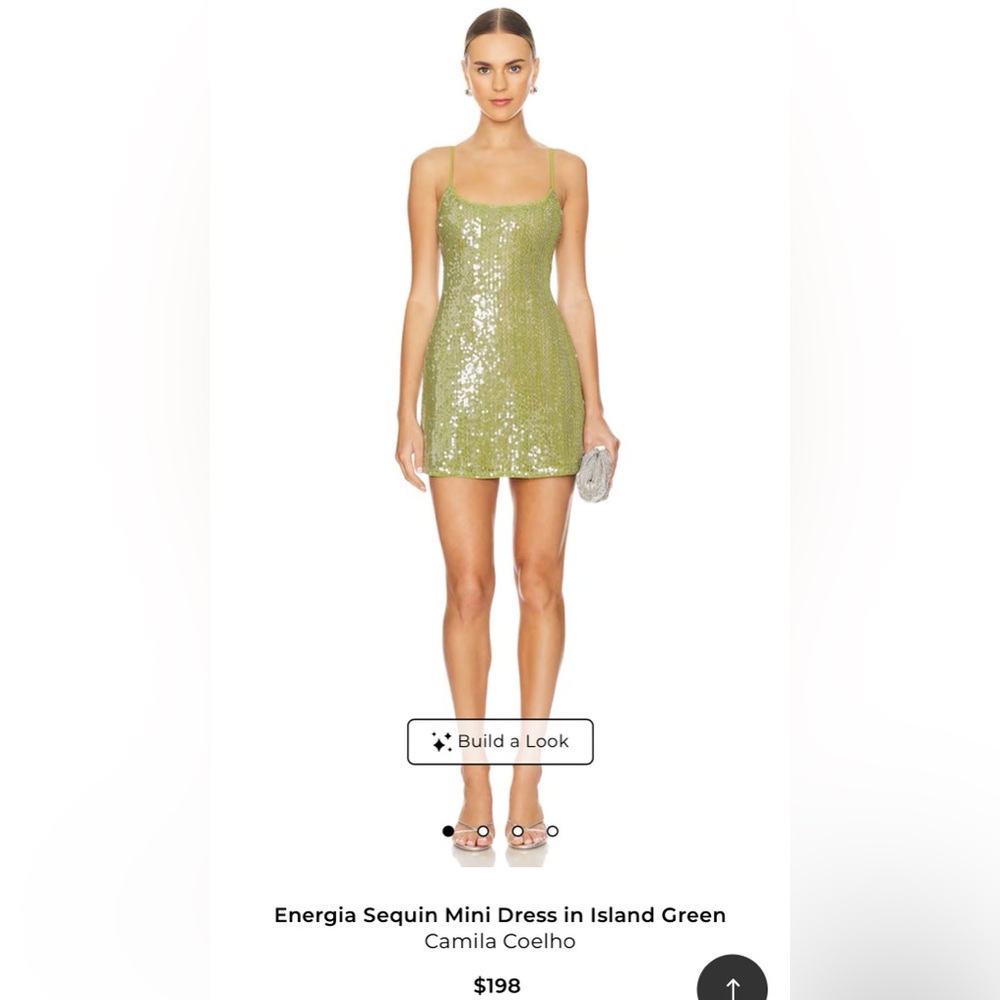 Energia Sequin Mini Dress in Island Green; brand: Camila Coelho. Size S.